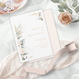 Invitación Pearl Rubor Floral Boda V1 ID989