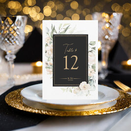 Invitación Pearl Rubor Floral Elegance Ebony Table# ID989