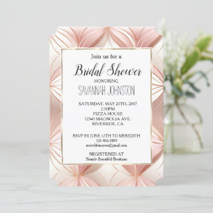 Invitación Pearl Rubor Pink Rose Gold Bridal Shower