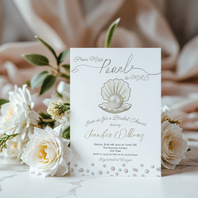 Invitación Pearl & Shell Pearlcore Miss a la ducha nupcial de (Subido por el creador)
