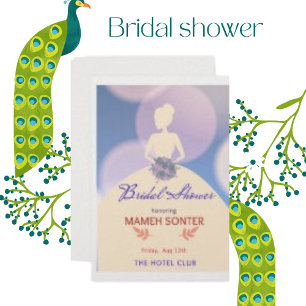 Invitación Pearl Shimmer Paper Pink Bridal Shower Card