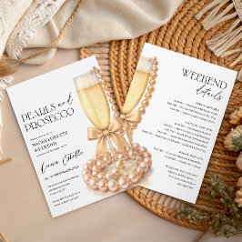 Invitación Pearls and Prosecco Bachelorette Weekend Itinerary