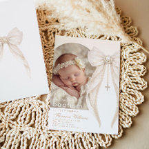 Pearls Bow Ivory elegant Arch Photo Baptism