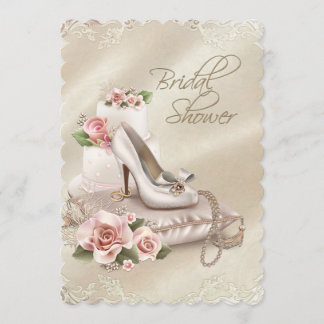 Invitación Pearls High Heal Shoe Bridal Shower