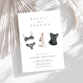 Invitación Pearls & Panties Modernas Lingerie Bridal Shower