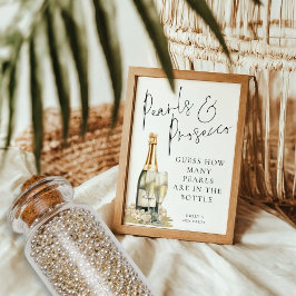 Invitación Pearls Prosecco adivina cuántos Fiestas de Hen