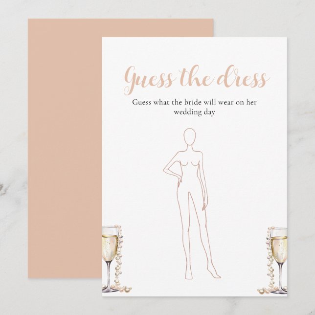 Invitación Pearls Prosecco Adivinan El Vistazo De Ducha De No (Anverso / Reverso)