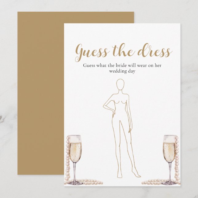 Invitación Pearls Prosecco Adivinan El Vistazo De Ducha De No (Anverso / Reverso)