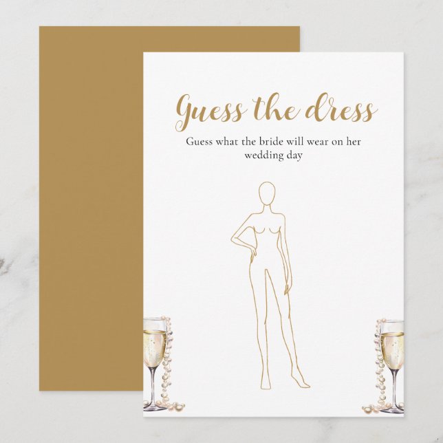 Invitación Pearls Prosecco Adivinan El Vistazo De Ducha De No (Anverso / Reverso)