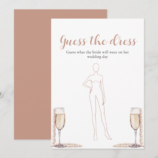 Invitación Pearls Prosecco Adivinan El Vistazo De Ducha De No (Anverso / Reverso)