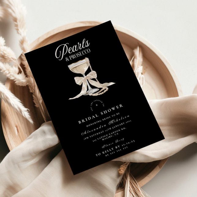 Invitación Pearls & Prosecco Bridal Shower (Subido por el creador)