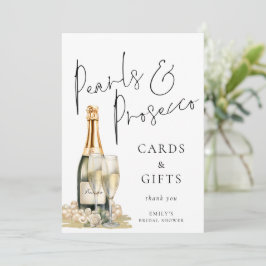 Invitación Pearls Prosecco Cards Regalos Rótulo Bridal Shower