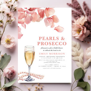 Invitación Pearls & Prosecco Moderno Floral Floral Bridal Duc