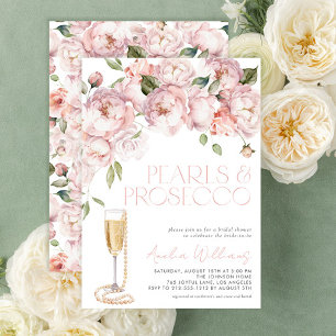 Invitación Pearls & Prosecco Moderno Floral Floral Bridal Duc