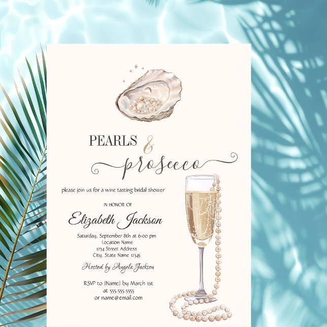 Invitación  Pearls & Prosecco Seashell Cream (Subido por el creador)