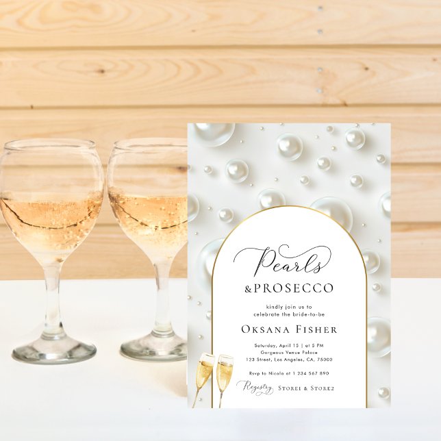 Invitación Pearls & Prosecco Sofisticada Ducha Bridal (Subido por el creador)