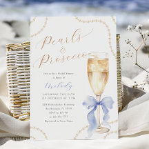 Pearls y Prosecco Blue Bridal Shower