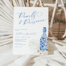 Pearls y Prosecco Blue Script Bridal Shower