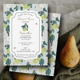 Invitación Pears Bebe Botanical Floral Garden Bridal Shower