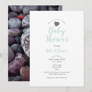 Invitación Pebble Heart Parejas Baby Shower / Sprinkle