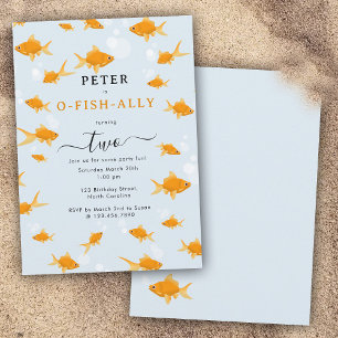 Invitación Peces de Oro Cuidados Bañando Agua O Aliado Pescad