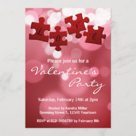Invitación Pedazos del rompecabezas de la escritura del amor
