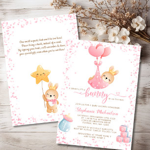 Invitación PEDIDO PEQUEÑO Chica de conejito pedido Baby Showe