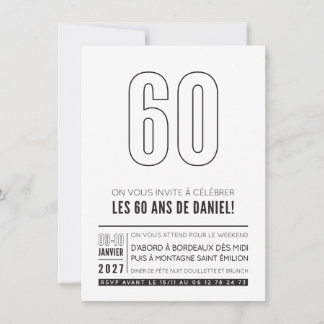Invitación PEDIDO PERSONALIZADO Cumpleaños 60 de Daniel