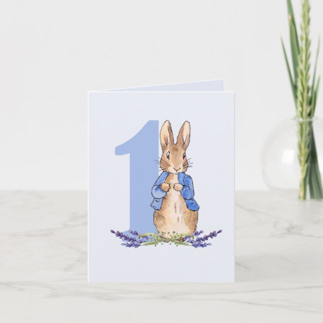 Invitación Pedro el Conejo Azul de cumpleaños 1 (Anverso)