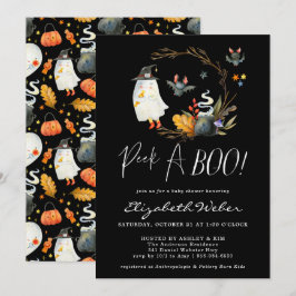 Invitación Peek-A-Boo | Fiesta de Bebé de Halloween Fantasmit