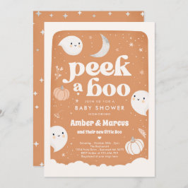 Invitación Peek A Boo Gender Neutral Ghost Baby Shower Invita
