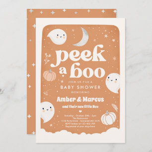 Invitación Peek A Boo Gender Neutral Ghost Baby Shower Invita