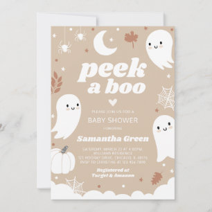 Invitación Peek a Boo Halloween Baby Shower