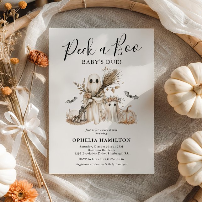 Invitación ¡Peek A Boo, Llega el Bebé! Fiesta de Bebé Boho de (Subido por el creador)