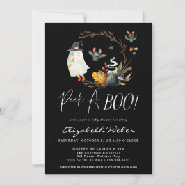 Invitación Peek-A-Boo | Pequeño Fantasma Halloween Baby Showe