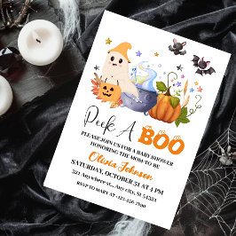 Invitación Peek-A-Boo | Pequeño Fantasma Halloween Baby Showe