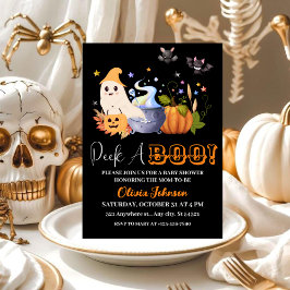 Invitación Peek-A-Boo | Pequeño Fantasma Halloween Baby Showe