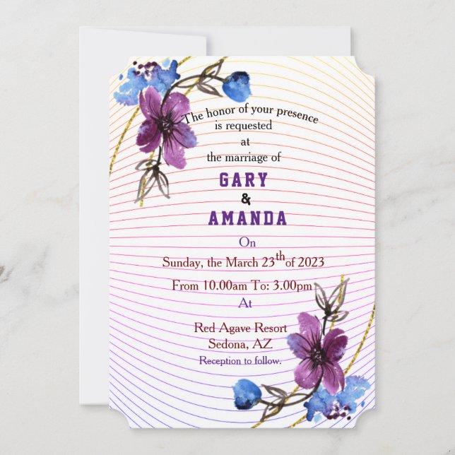 Invitación Pegar desde morado (Anverso)
