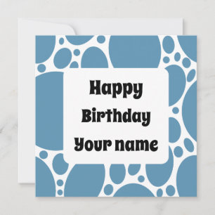 Invitación Pegatina cuadrado del patrón azul feliz de cumplea