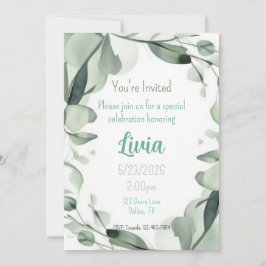 Invitación Pegatina de dona rosa de acuarela dulce