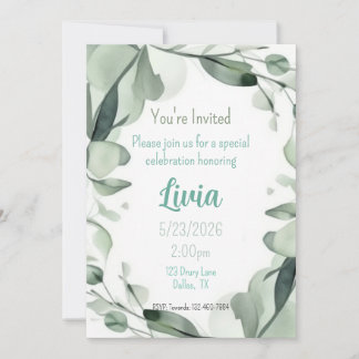 Invitación Pegatina de dona rosa de acuarela dulce