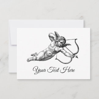 Invitación Pegatina de etiqueta de Cupido amor querubín vinta