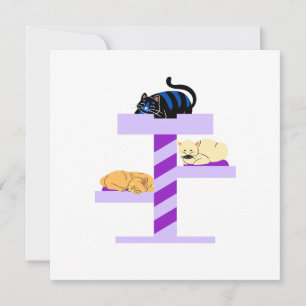 Invitación Pegatina de gato de captura