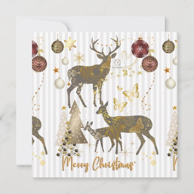 Invitación Pegatina de impresión de Navidad de Boganhues (Anverso)
