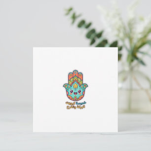 Invitación Pegatina de mano Hamsa Kawaii marroquí adorable