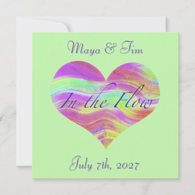 Invitación Pegatina en el flujo del amor (Anverso)