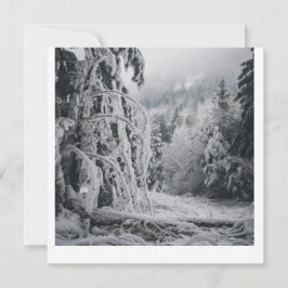 Invitación Pegatina forestal de nieve