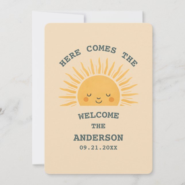 Invitación Pegatina personalizable para baby shower con estil (Anverso)