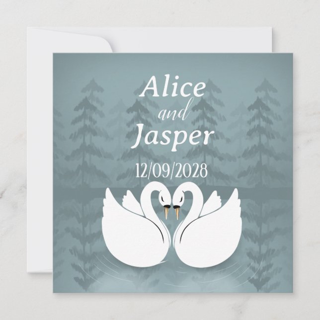 Invitación Pegatina romántico y elegante editable (Anverso)