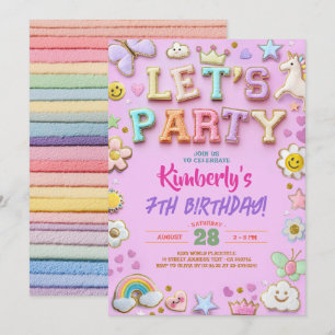 Invitación Pegatinas de cartas de parche de Chenille Preppy C